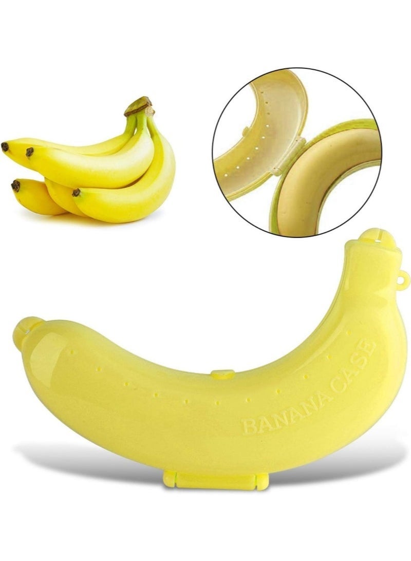 zoba Two pieces of large banana carrier for outdoor use, BPA-free protective fruit container, portable banana holder, cute storage box, 2 pieces, yellow (banana carrier) - Image 1